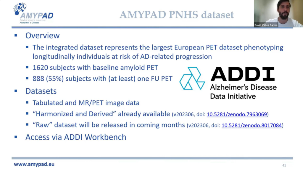 ADDI Autumn Learning series features talk on AMYPAD dataset